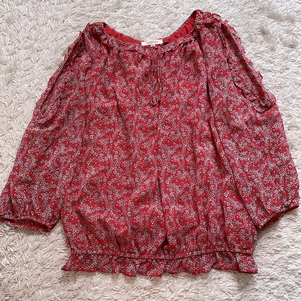 Floral Cold Shoulder Peasant Blouse, size M